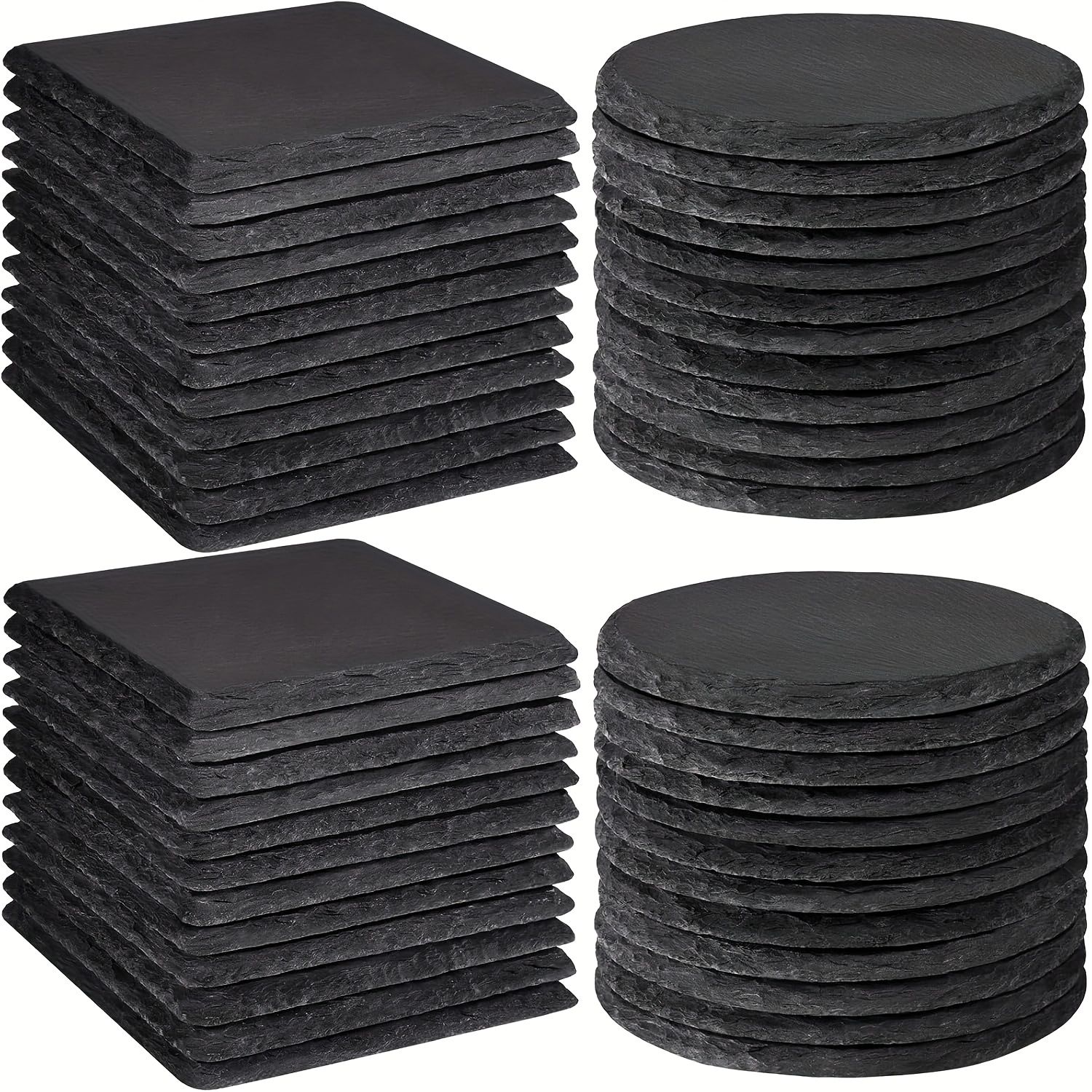 Tocome 48パックスラートコースター 10.16x10.16 cm 手作り石ビバレッジコースター スクラッチ耐性の底 ラストコーヒーバー＆ホームキッチンデコレーション 充電なし