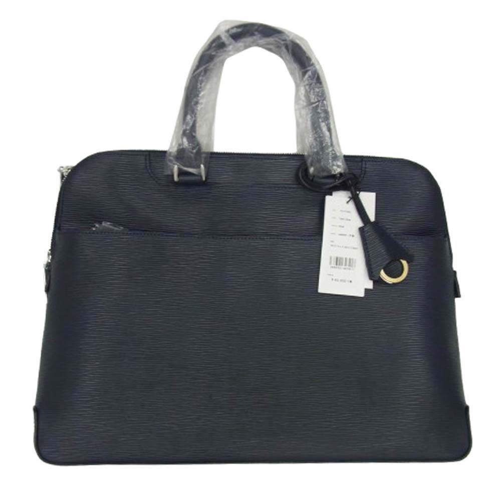 aniary アニアリ 16-01000 ウェーブレザー ブリーフケース ビジネスバッグ ダークブルー 新古品