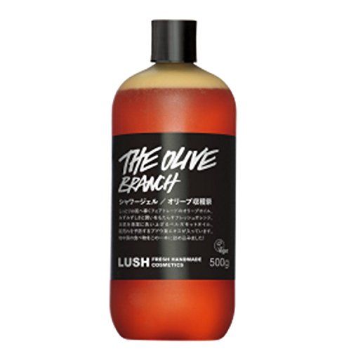大人気，送料無料 LUSH ラッシュ オリーブ収穫祭 シャワージェル THE OLIVE BRANCH オレンジ ベルガモットオイル フルーティーな香り 浴用化粧品 ボディソープ 自然派化粧品 天然成分 (500g) [500グラム (x 1)] ボディマッサージ・スクラブ
