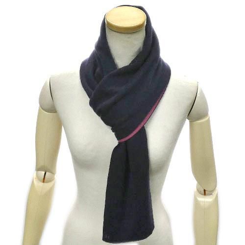 エルメス マフラー HERMES カシミヤxシルク ワンポイント Hロゴ  