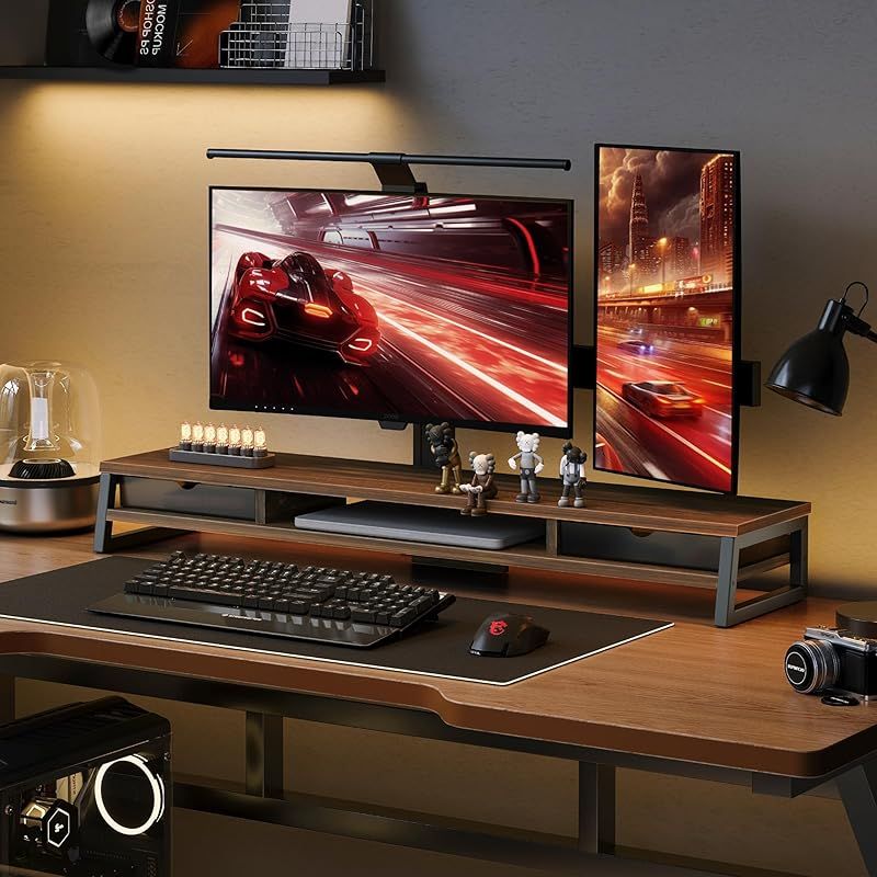 Fenge モニター台 卓上 机上台パソコン台 机上ラック 108cm横幅 2段