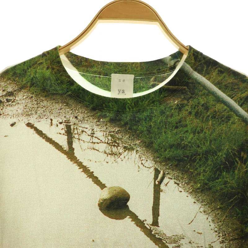 未使用品 セヤ Seya. PRINTED LONG T-SHIRT CLASSIC JERSEY RAINY STONE Tシャツ 長袖 クルーネック 1 ホワイト /MY ■OS レディース セヤ Seya. PRINTED LONG T-SHIRT CLASSIC JERSEY RAINY STONE T