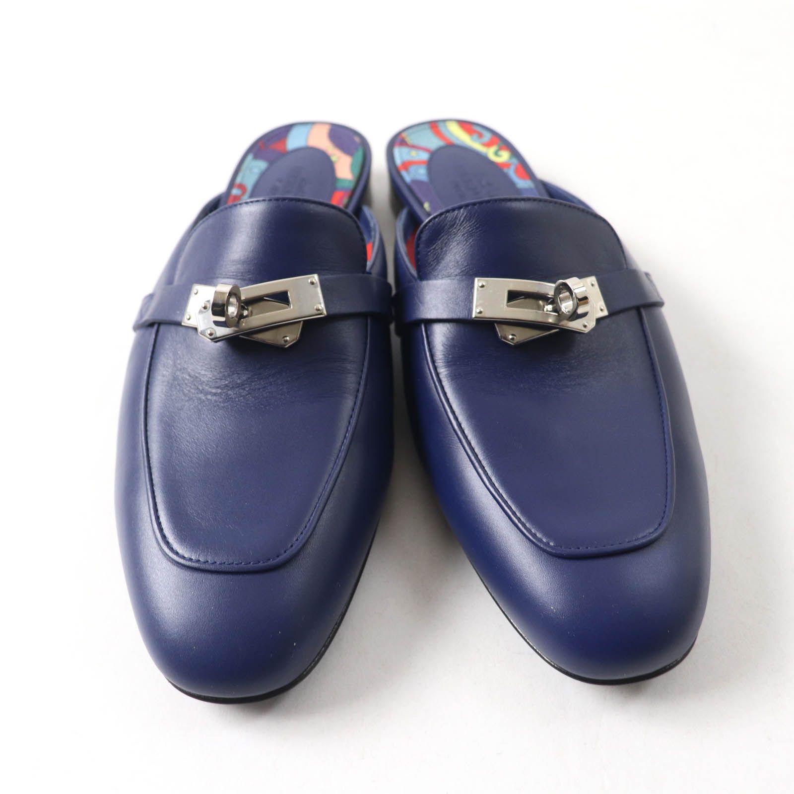 エルメス　オズ37 ミュール　ケリー金具　ブラック エルメス オズ レザー ケリー金具 ミュール ブラック