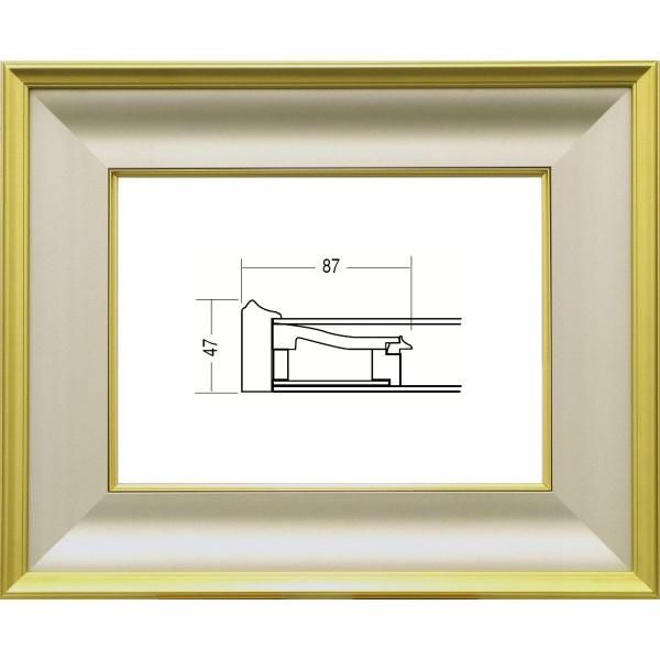 額縁 油絵/油彩額縁 木製フレーム 3407 アクリル付 サイズ F3号 金泥 ( ゴールド マッド) - メルカリ