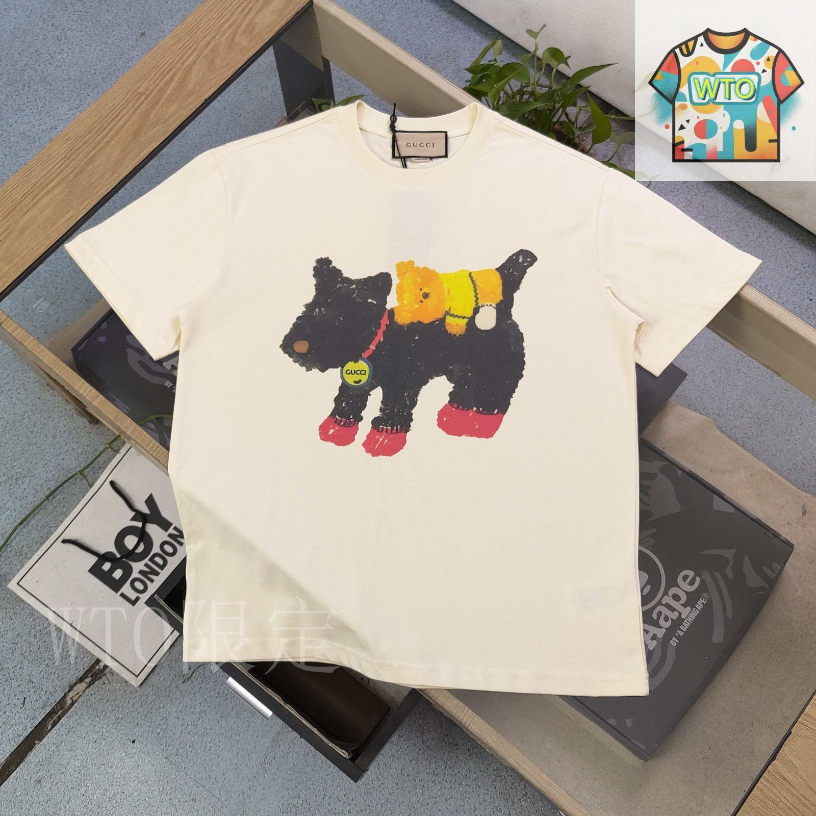 今日WTO】GUCCI 2025 シュナウザー犬柄ロゴ T-OP11 - メルカリ