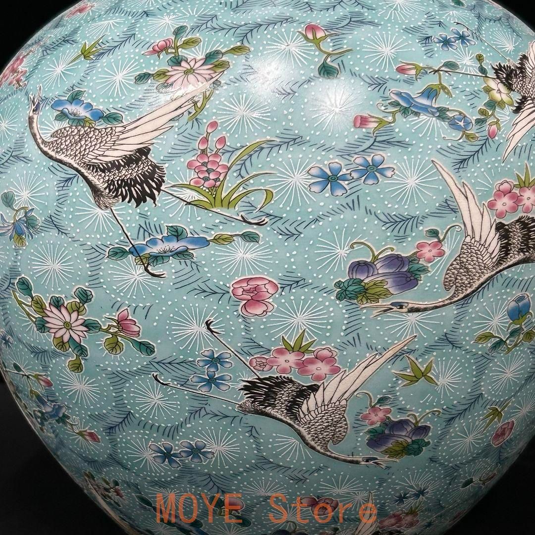 大清雍正夜光磁器百鶴舞う図天球瓶 収蔵品 美品 景徳鎮 現代工芸品 美術品 置物 大清雍正夜光磁器百鶴舞う図天球瓶 収蔵品 美品 景徳鎮 現代工芸