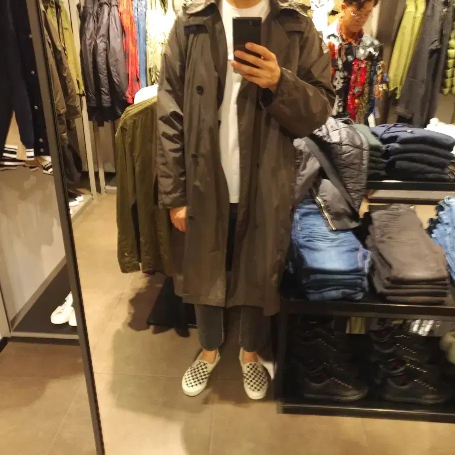 ZARA ザラ ナイロン フード トレンチコート