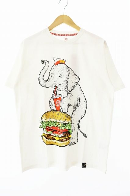 ゴースローキャラバン go slow caravan ×DOM DOM ドムドム ビッグドムゾウ プリント TEE 半袖Tシャツ 3 白 ホワイト ブランド古着ベクトル 中古  250112