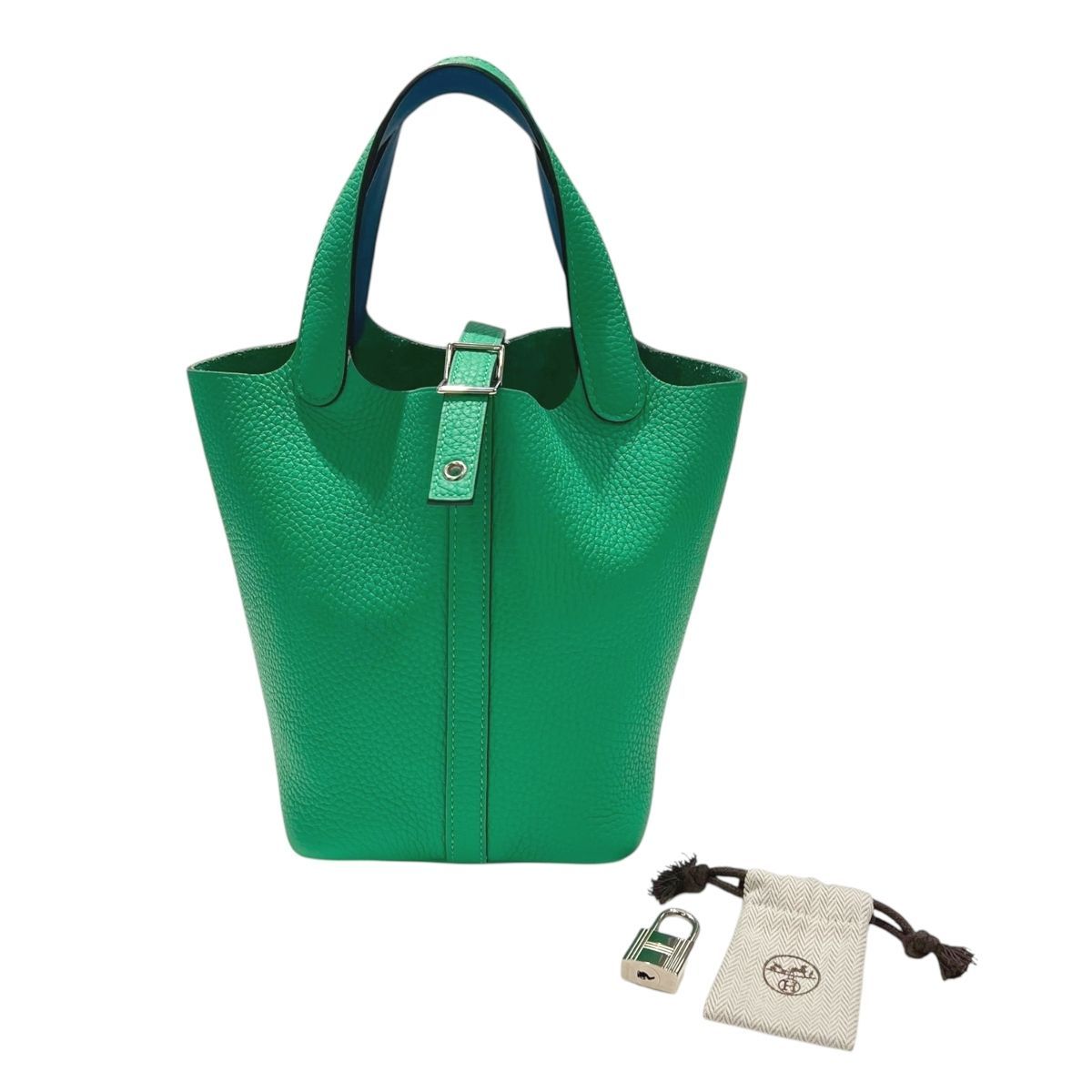 HERMES エルメス ハンドバッグ ピコタンロックPM トリヨン ヴェールコミックB刻印 2025年 シルバー金具 グリーン レディース 鍵とクロシェット 24017982 SA