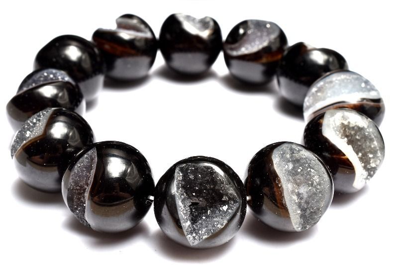 【１点物】大珠笑口ジオード サードオニキス　19.5-20mm　ブレスレット _MA3647