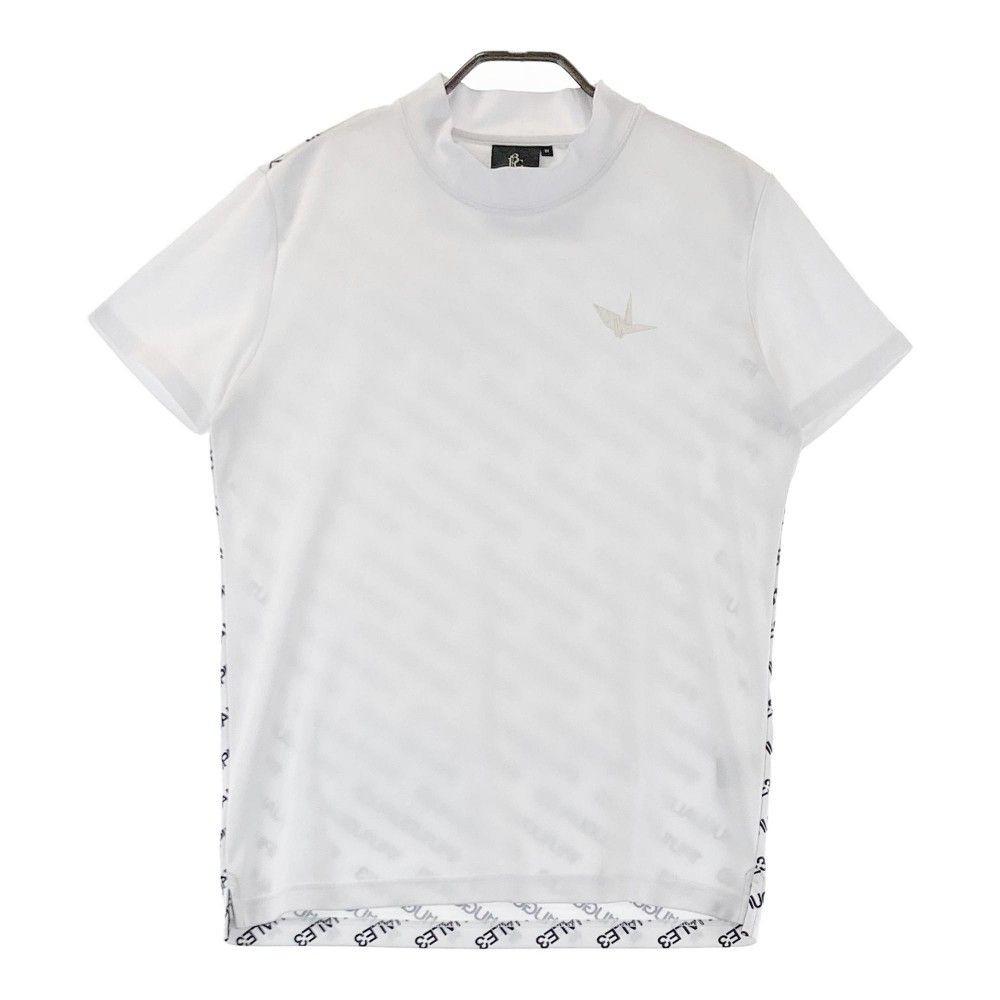 サイズ：4 1PIU1UGUALE3 GOLF  ハイネック 半袖Tシャツ ロゴ 総柄 切替 ホワイト系 [240101270334]# ゴルフウェア メンズ ストスト