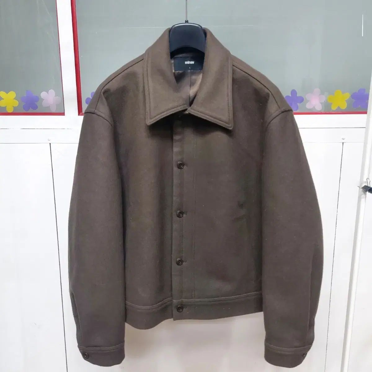 ミナブ ウール クロップドジャケット メンズL 5a15