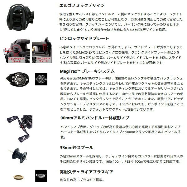 ≪ 25年 新商品 ≫ アブガルシア マックス 5 SX-L 左 不可