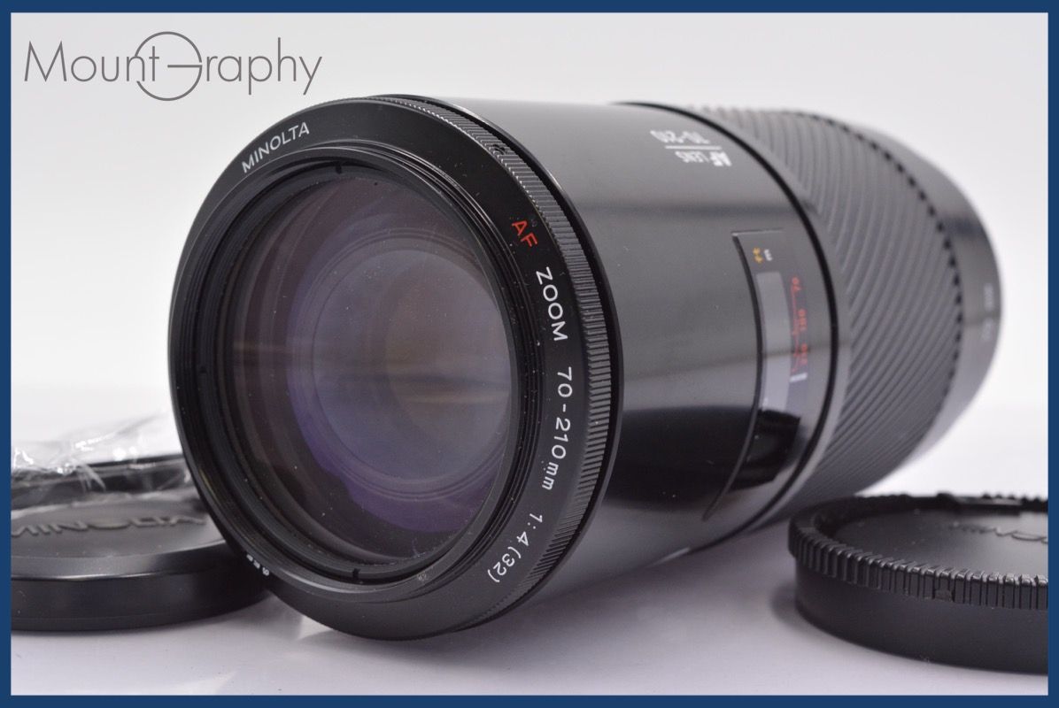 上 ミノルタ MINOLTA AF ZOOM 70-210mm F4 前後キャップ-レンズフィルター付 完動 同梱可 mj3364