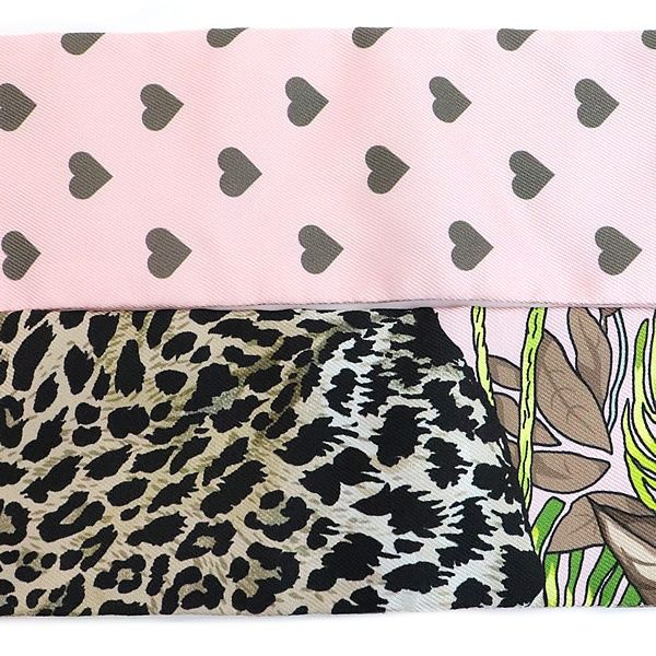 【未使用品】エルメス　ツイリー　ジャングルラブラブ　ローズペール　2本セット 未使用品】エルメス ツイリー ジャングルラブラブ ローズペール 2本