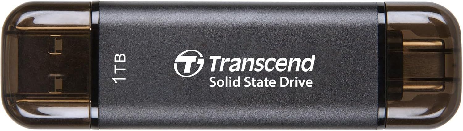 トランセンド ポータブルSSD 1TB 高速 最大1050 MB s 超小型 軽量11g Type-A Type-C 両対応 iPhone15-16対応 PS4 PS5 動作 済 USB 10Gbps TS1TESD310C-E
