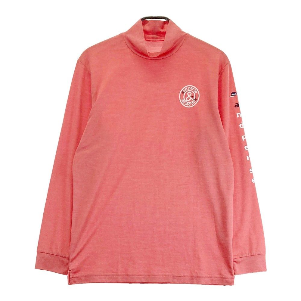 サイズ L AND PER SE アンパスィ ハイネック 長袖Tシャツ レッド系 240101428184 ゴルフウェア メンズ ストスト