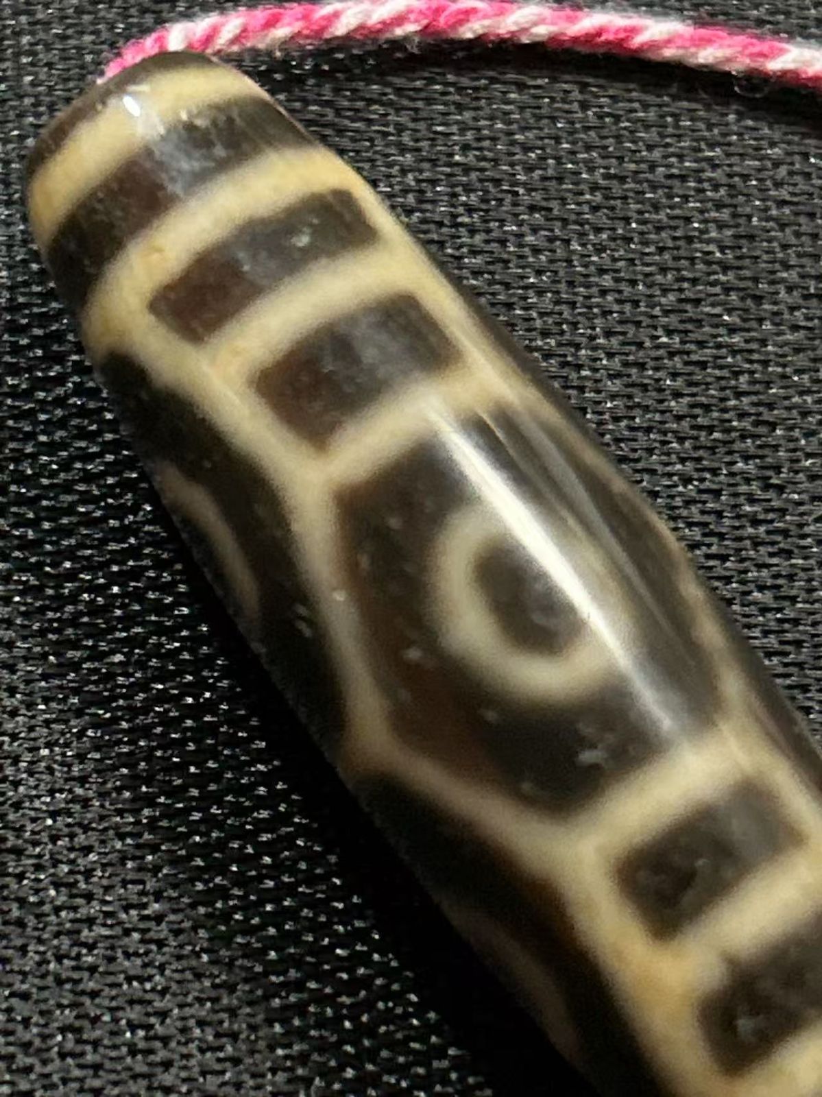 龍六眼天珠 龍眼天珠 天縁社製 ／チベット 良い 天珠 dZi ジービーズ 西蔵