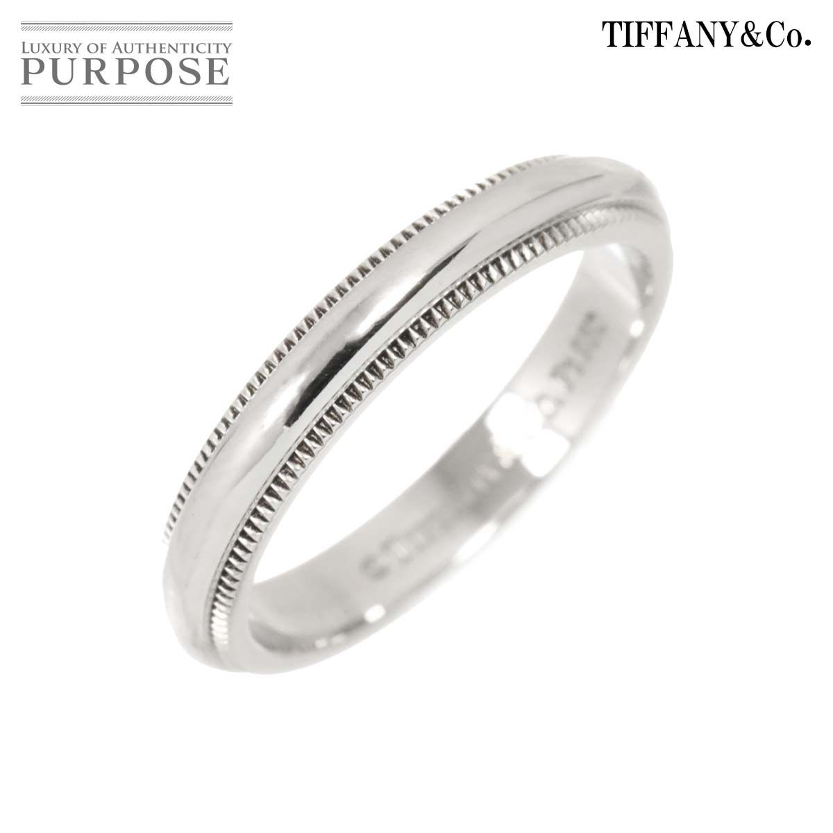 ティファニー TIFFANY&CO. ミルグレイン 8号 リング 幅3mm Pt プラチナ 