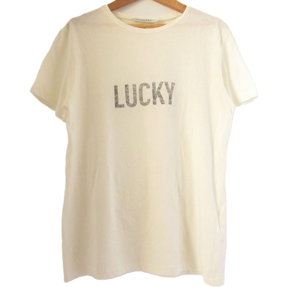 美品 Christian Dior クリスチャンディオール LUCKYロゴ クルー 美品 Christian Dior クリスチャンディオール LUCKYロゴ クルー