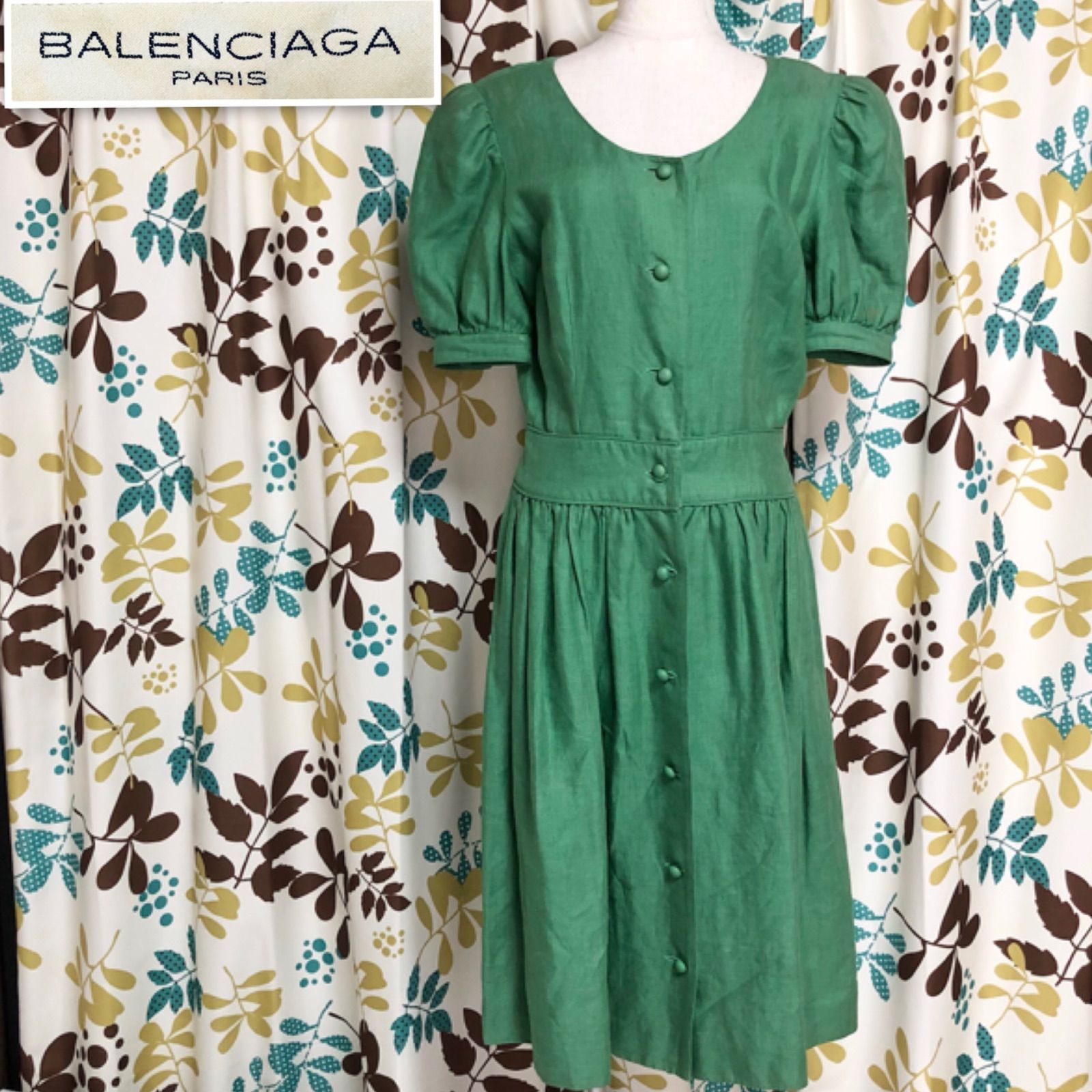 □希少リネン製□BALENCIAGA バレンシアガ リネンロングワンピース 