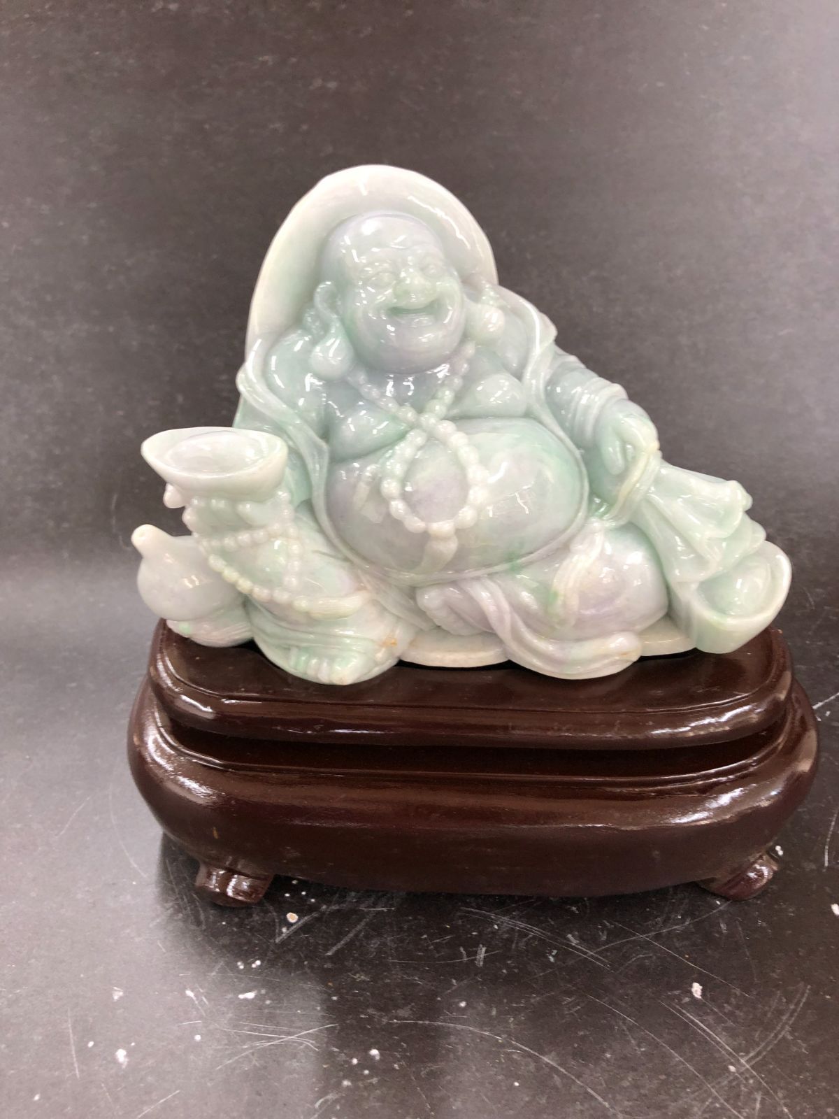 開運アイテム・布袋様/本翡翠台座付き - メルカリ