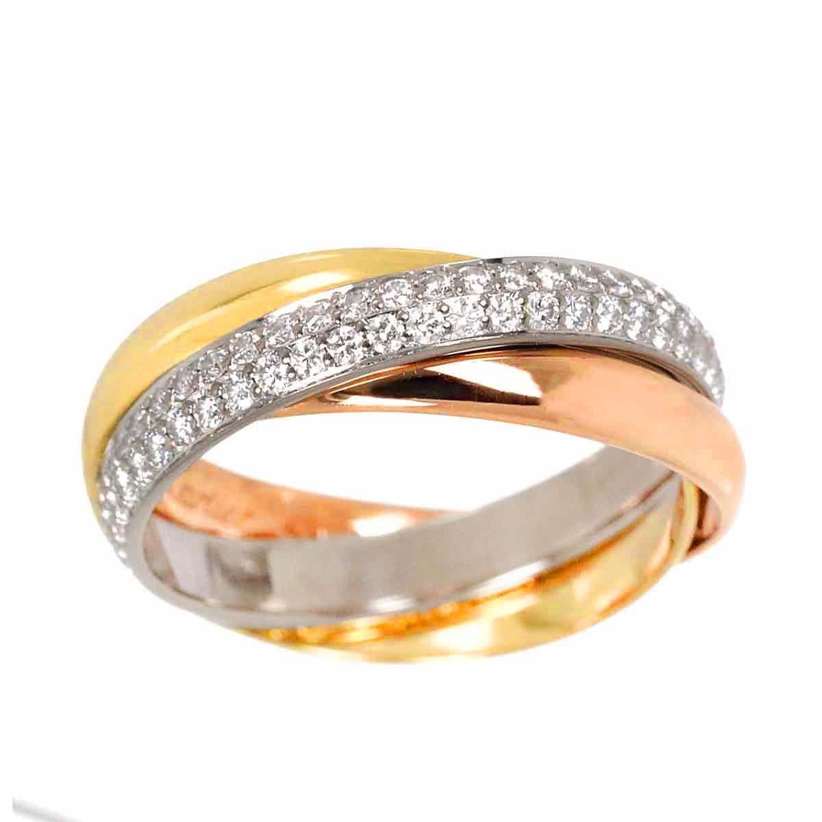 カルティエ Cartier トリニティ スモール SM #49 リング パヴェダイヤ