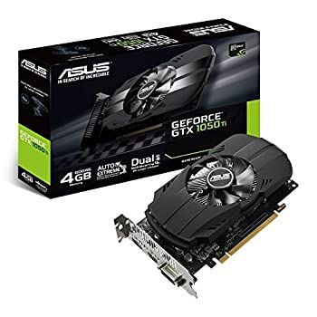 【中古-非常に良い】 ASUS NVIDIA GeForce GTX 1050 PH-GTX1050TI-4G 4 GB GDDR5 128ビットメモリHDMI / DP/DVI PCI Express 3グラフィックカード - ブラック