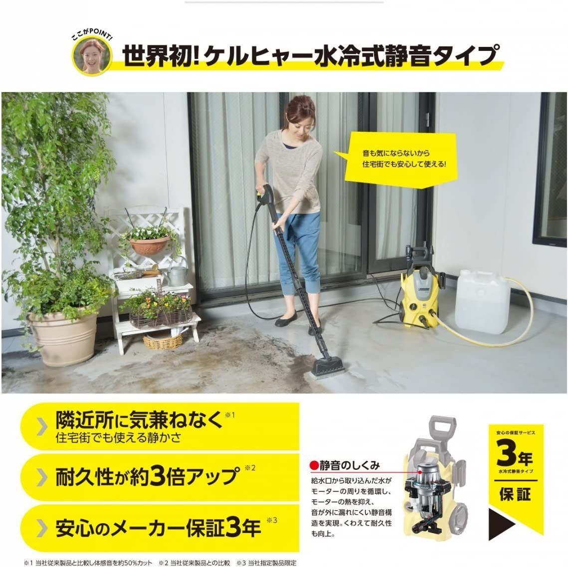 即納正規店 KARCHER 高圧洗浄機 K 3 サイレント ベランダ 60HZ 1.601