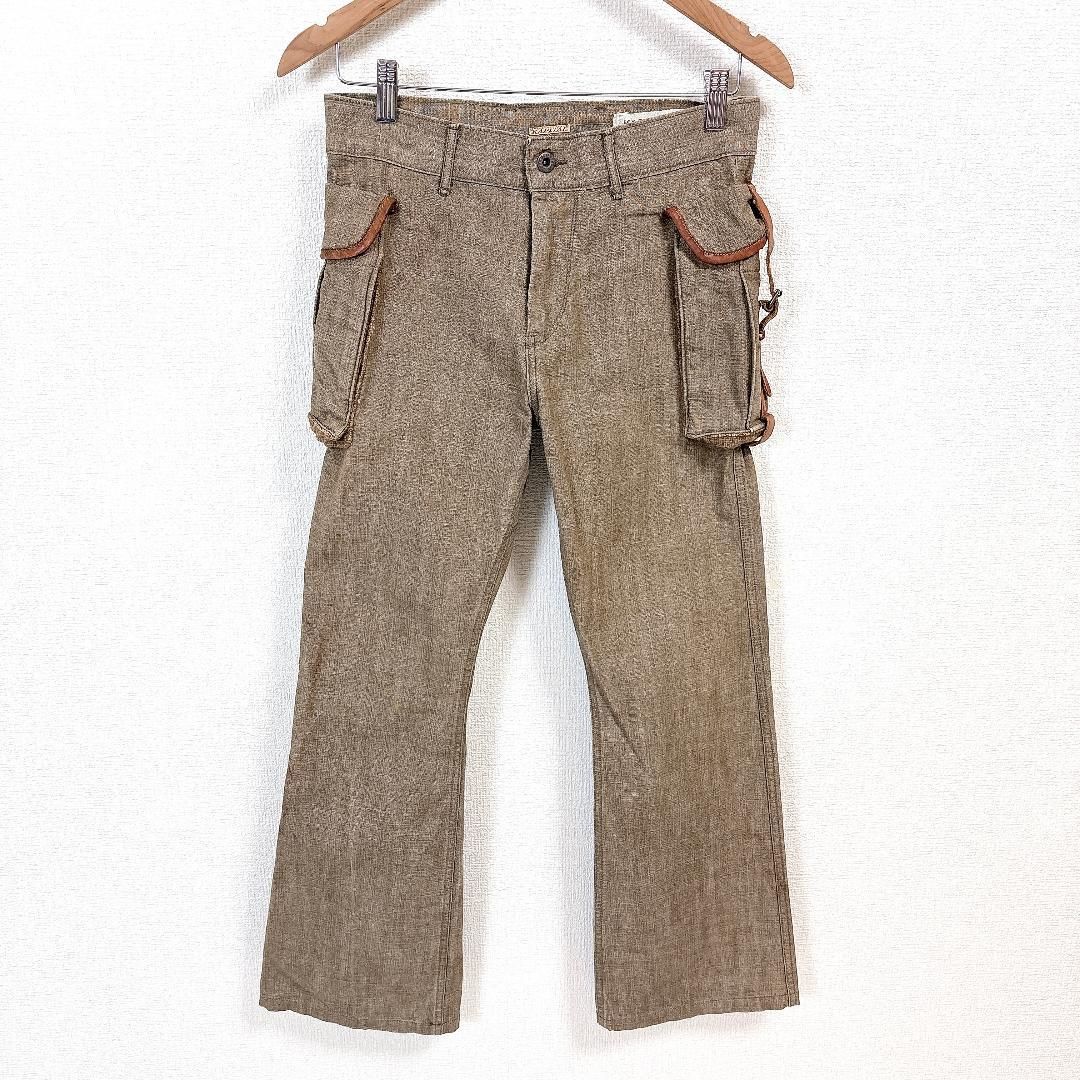 KAPITAL 四国山城工場産 レザーポケットパンツ 牛革 0 ブラウン