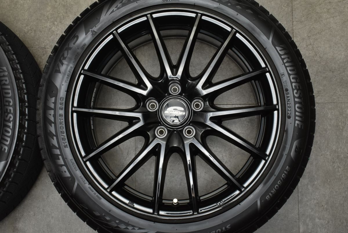 美品】シュナイダー 18in 7J +50 PCD114.3 ブリヂストン ブリザック 