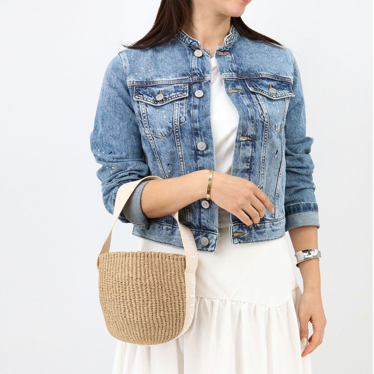 低価，SALE CHLOE KIDS クロエ キッズ ペーパーバッグ C20425 大人もOK！ かごバッグ ストローバッグ ロゴ レディース 子供 ガールズ ピンク ベージュ ハンドバッグ