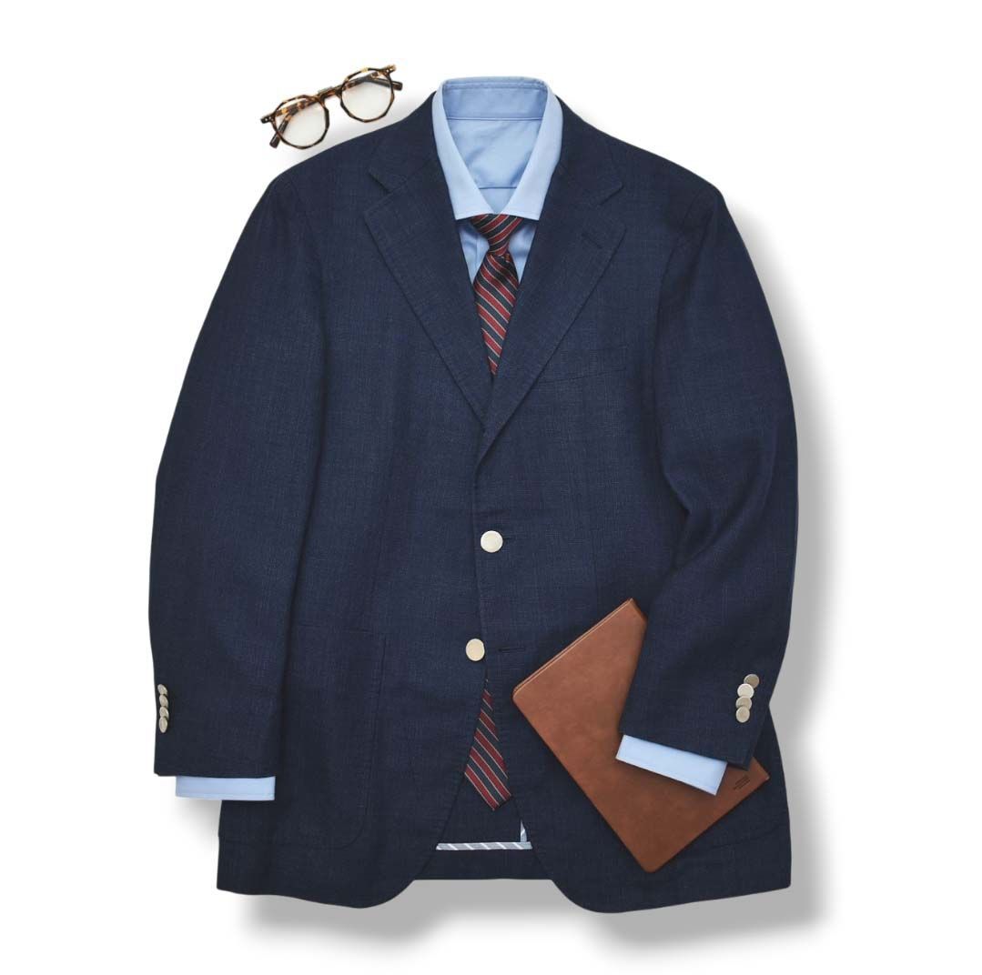 エルメネジルドゼニア　シルク混　アンコン　ジャケット　大きめサイズ58 美品 Ermenegildo Zegna - エルメネジルドゼニアクチュール シルク
