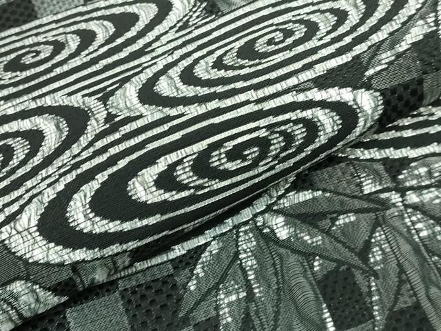 平和屋本店□極上 キモノデザイナー 斉藤上太郎 六通柄袋帯 笹竹 観世  