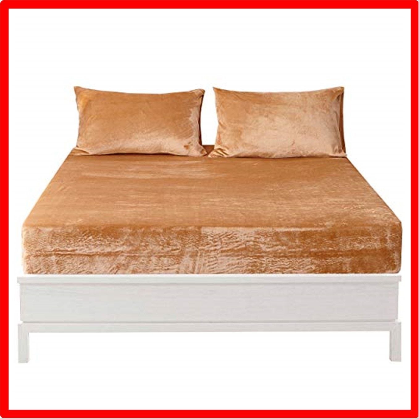 【匿名配送】冬用・キャラメル_ダブル・140X200cm ボックスシーツ 冬用 あったか フランネル マイクロファイバー 秋冬用 パイル地 シーツ ベッドシーツ