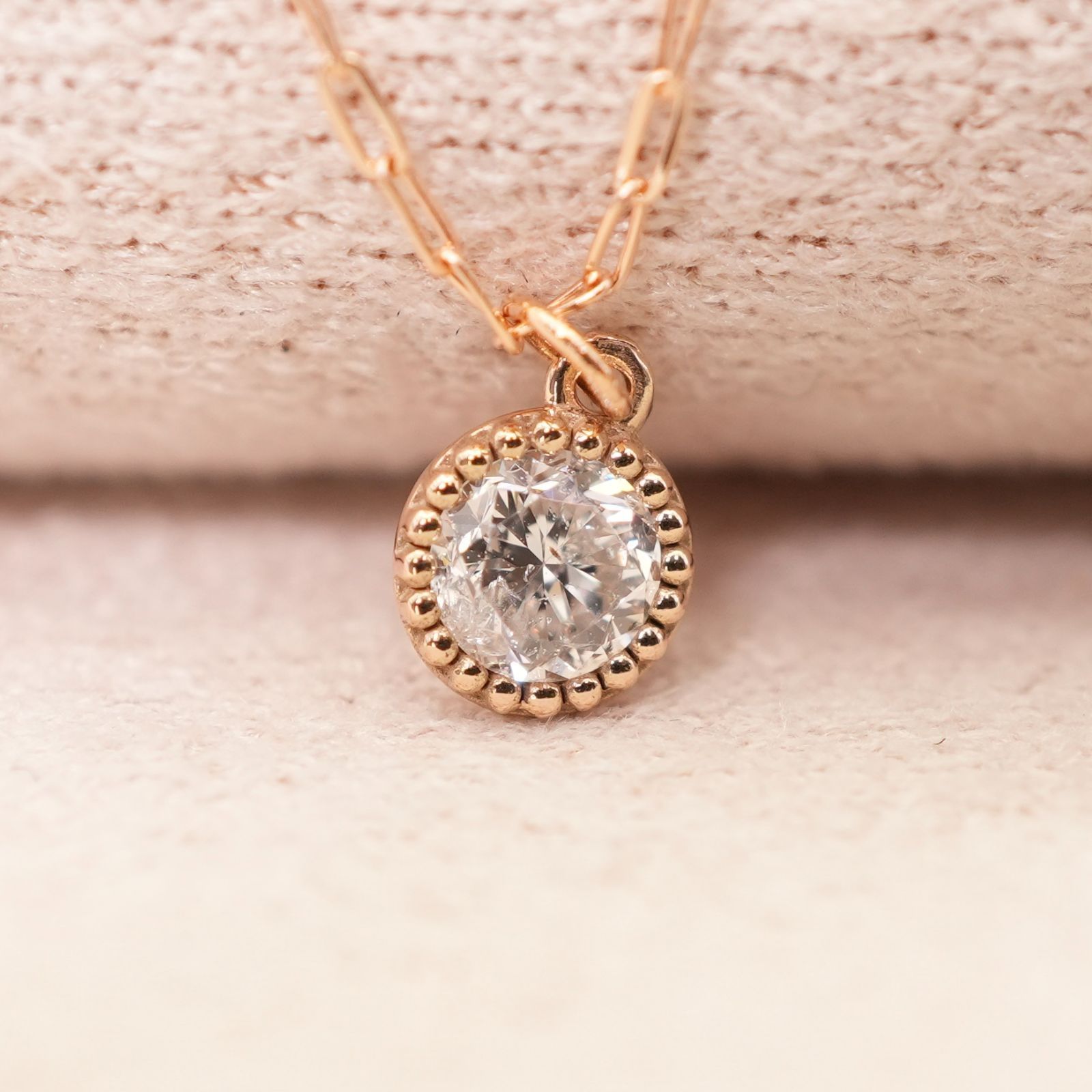 agate 0.1ct 一粒ダイヤ K18ネックレス 【公式通販】