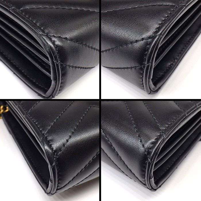 グッチ GUCCI ショルダーバッグ ハンドバッグ GG マーモント チェーンウォレット 474575 DTDT 1000 ブラック シェヴロン キルティン レザー ゴールド金具 【中古】 グッチ GUCCI ショルダーバッグ ハンドバッグ GG マーモント チェーン