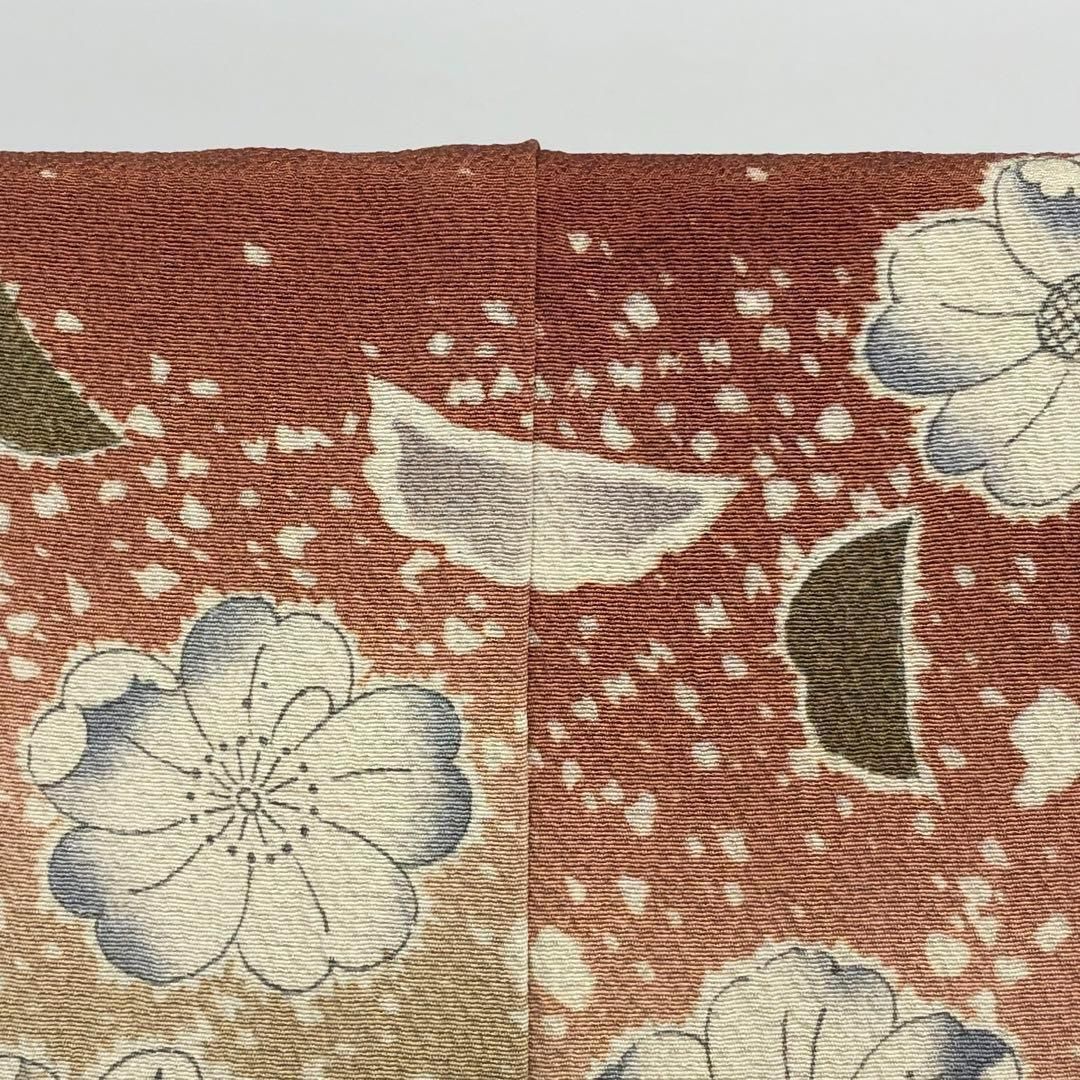 訪問着 翠山工房 美しい辻が花絞り 暈し 楊梅色 トールサイズ K-3469