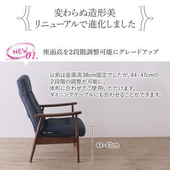 形姿が美しいリクライニングチェア ブルー