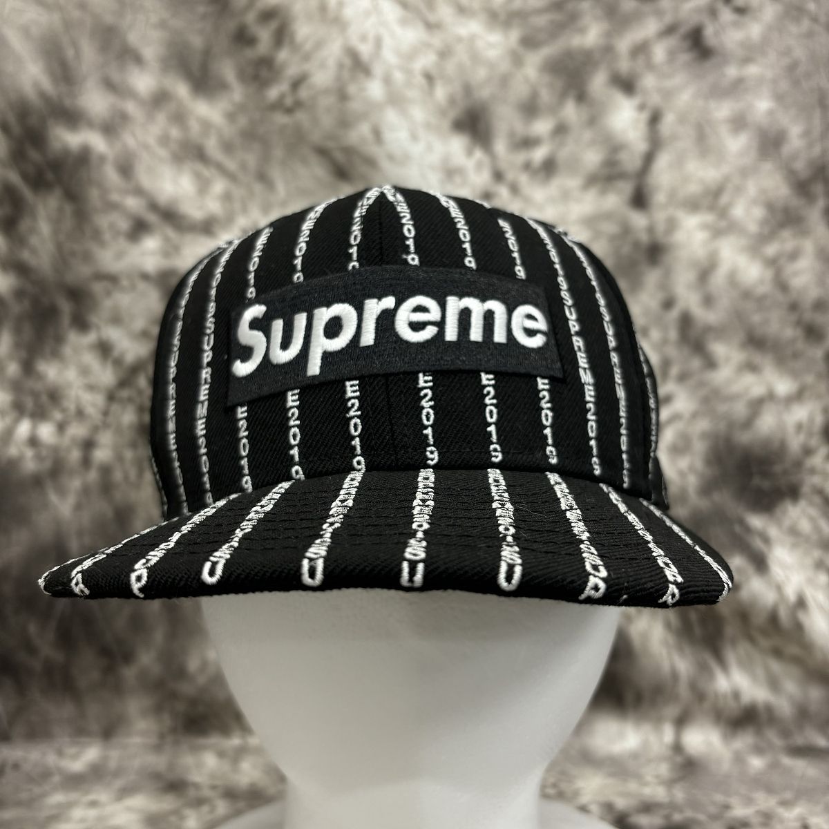 Supreme×NEW ERA/シュプリーム×ニューエラ【19SS】Text Stripe New Era Cap/テキスト ストライプ ボックスロゴキャップ/帽子