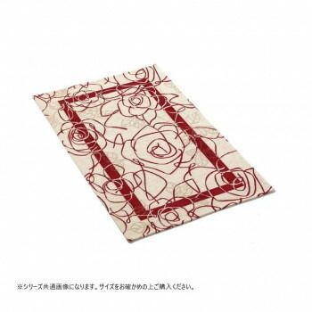ベイス イタリア製 ジャガード織 カメリア ラグ140x200 アイボリーレッド FR01A111