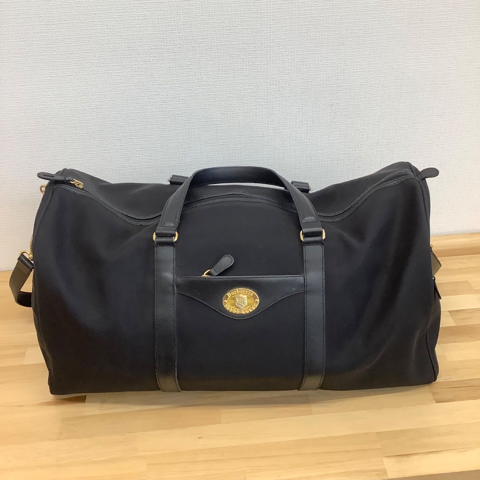 美品【バーバリーズ】ビッグボストンバッグ ノバチェック ホース金ロゴ 