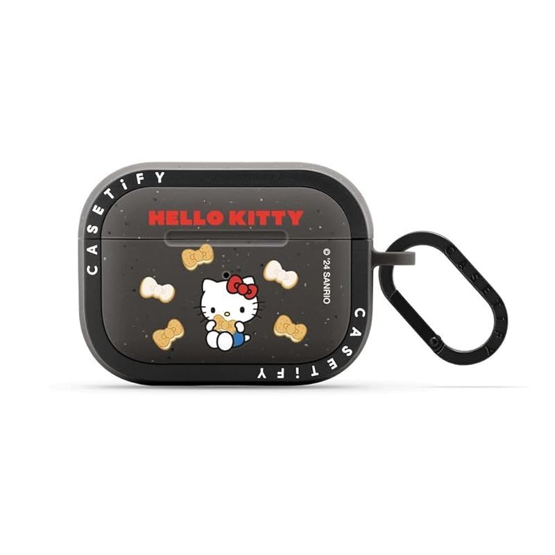 CASETiFY バウンス AirPods Pro ケース 第1世代 - 第2世代 - Hello Kitty Biscuit Earbuds Case - マットチャコール