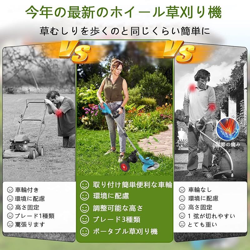 Malasati 充電式 草刈り機、マキタ18vバッテリーを対応