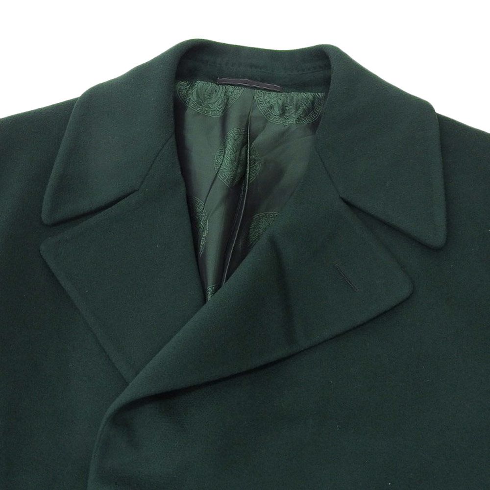 GIANNI VERSACE カシミヤ混ジャケット/グリーン/美品/ヴェルサーチ GIANNI VERSACE カシミヤ混ジャケット/グリーン/美品/ヴェルサーチ 最