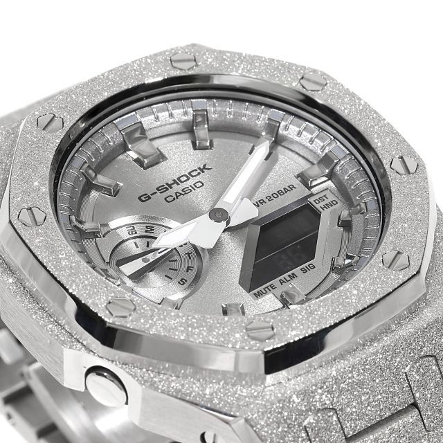 G-SHOCK GA2100 フロステッド カスタム カシオーク シルバー文字盤 ...