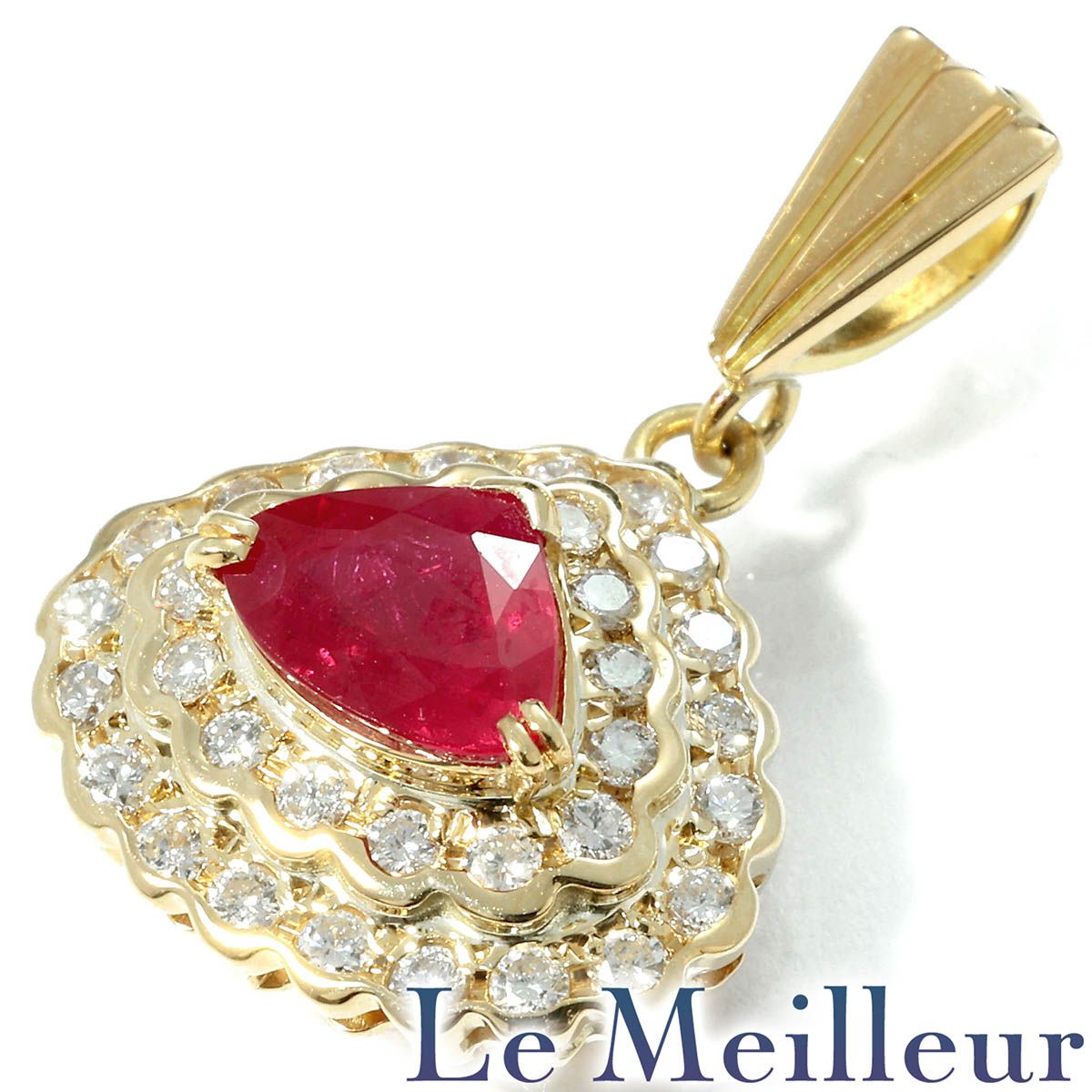 新品仕上済】 ルビー 1.16ct ダイヤモンド 0.47ct イエローゴールド 