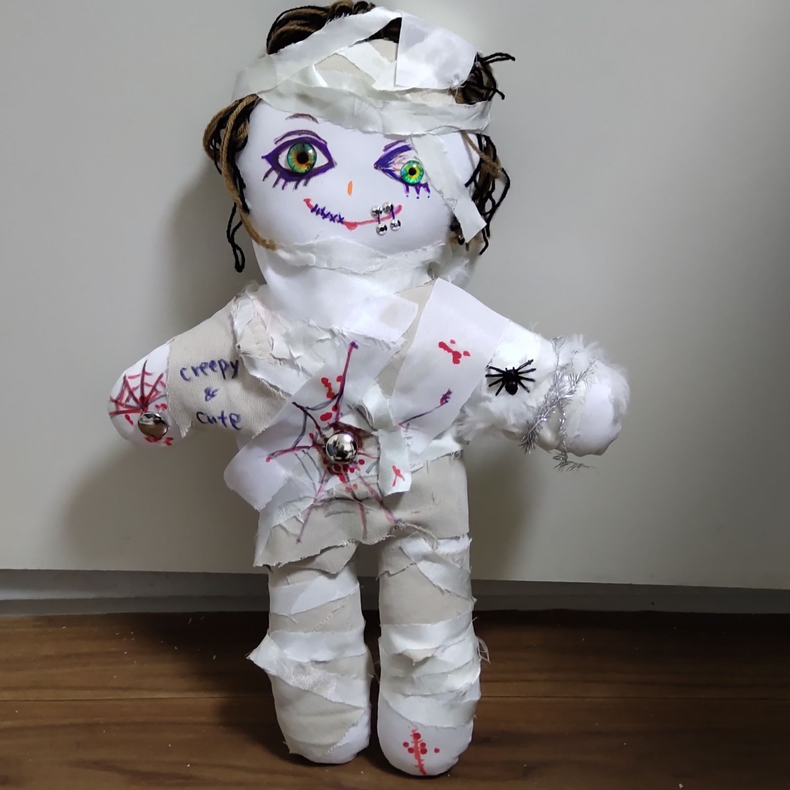 ミイラ風手作り一点物　怖くてカワイイ人形2 38cm ミイラ男の子ドール ホラー 怖い キモカワ人形 - メルカリ