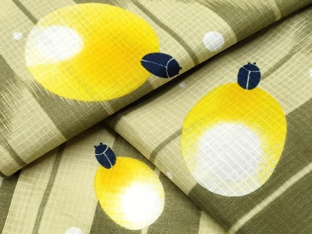 平和屋着物∴夏物 浴衣 綿紅梅 蛍 ホタル 矢羽根文 綿 CAAW1105ng