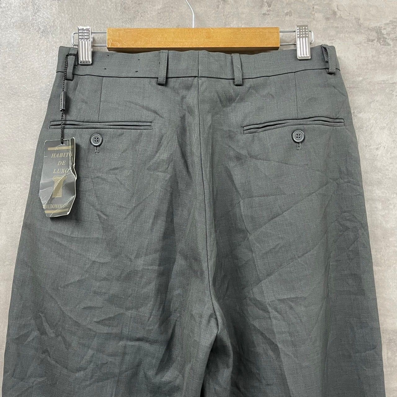 80s- Eddie Domani 2タックワイドスラックス　34 ダークグレー 80s- Eddie Domani 2タックワイドスラックス 34 ダークグレー